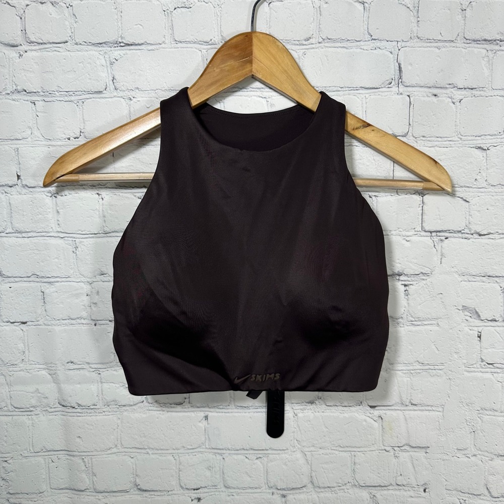 NEW Nike x SKIMS Shine High Neck Bra Phoenix Brown BR-SPT-7004W‎ 34C